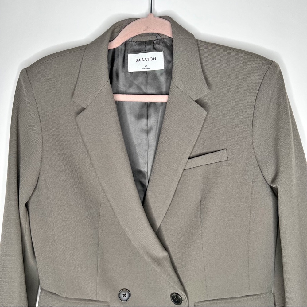Babaton Watson Blazer Double Breasted Gray Relaxed Fit Aritzia Neutral Size XS - Picture 3 of 16